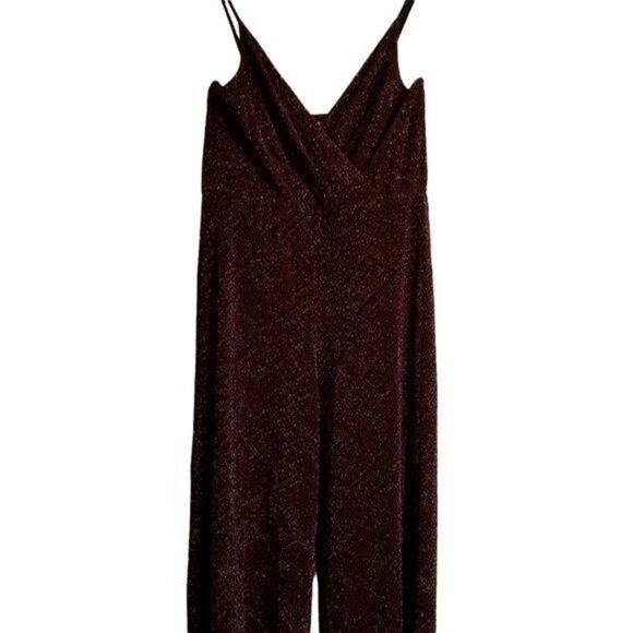 ROW A Metallic Wrap Jumpsuit  Maroon Purple - XXL - NWOT  8 0054 - Picture 8 of 12